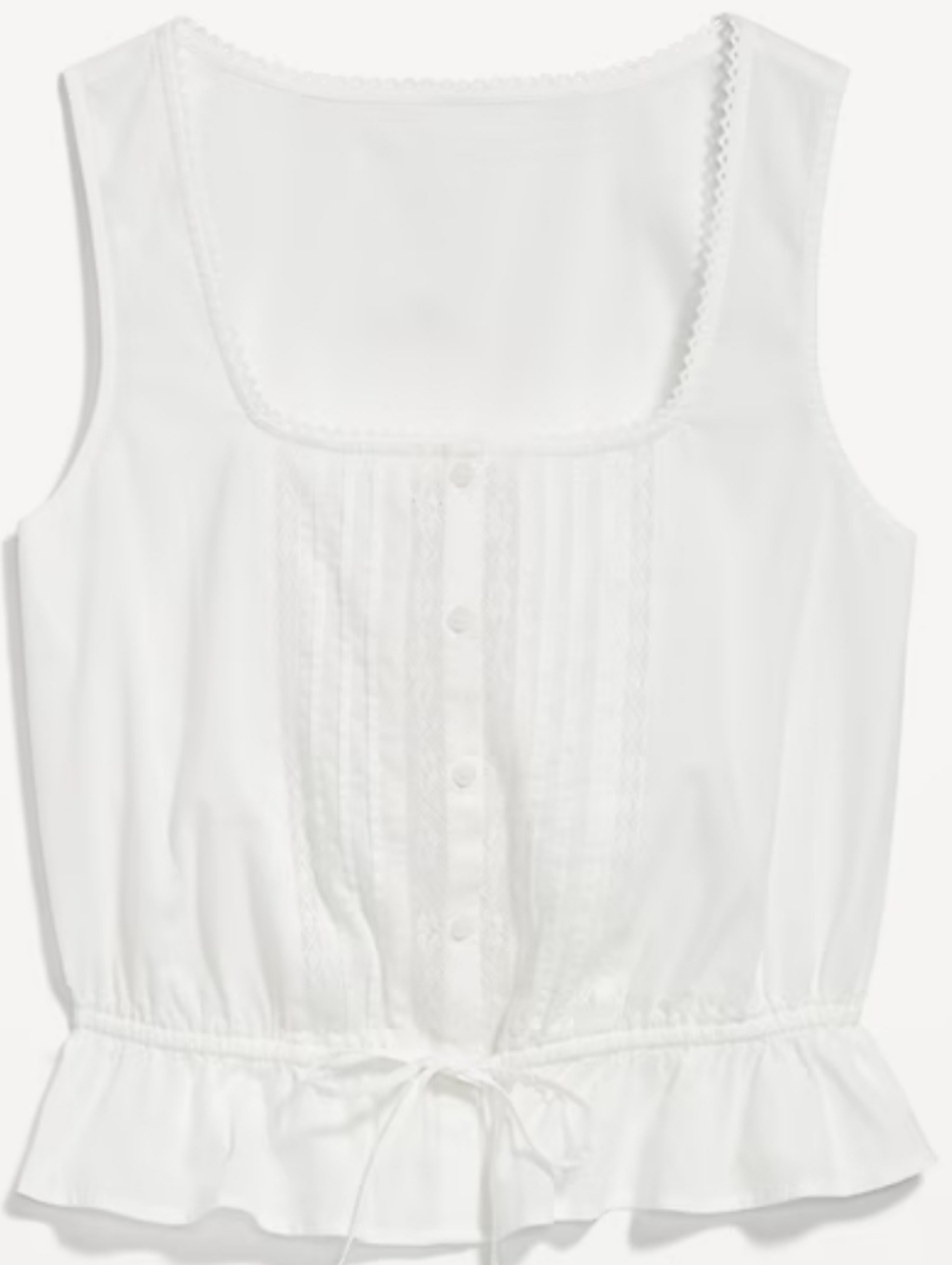 Old Navy White Lace-Trim Tie-Waist Camisole